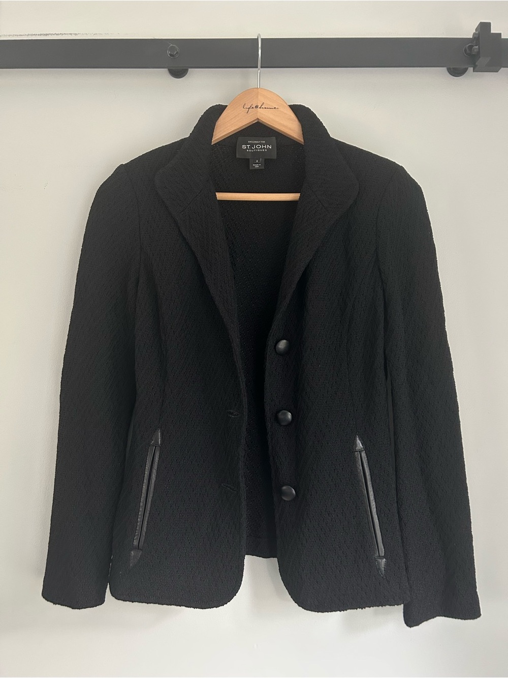 St. John Soft Wool Blend Hip Length Button Sweater Jacket Size 2